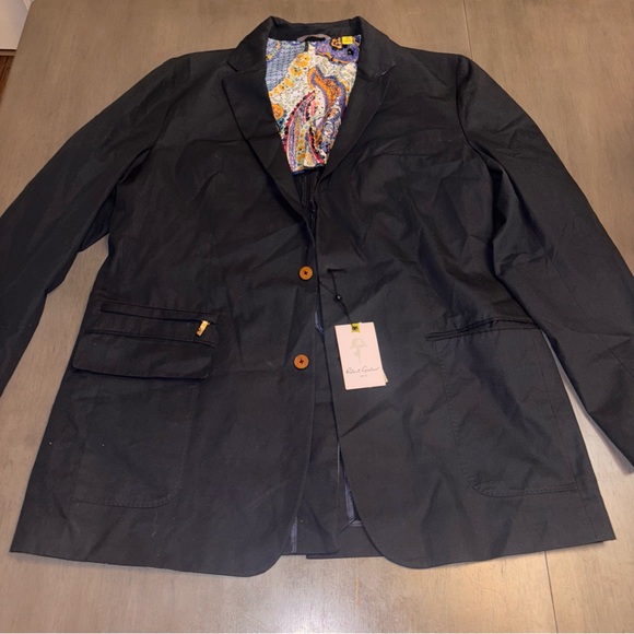Robert Graham Navy Men's Suit Jacket with Paisley Lining